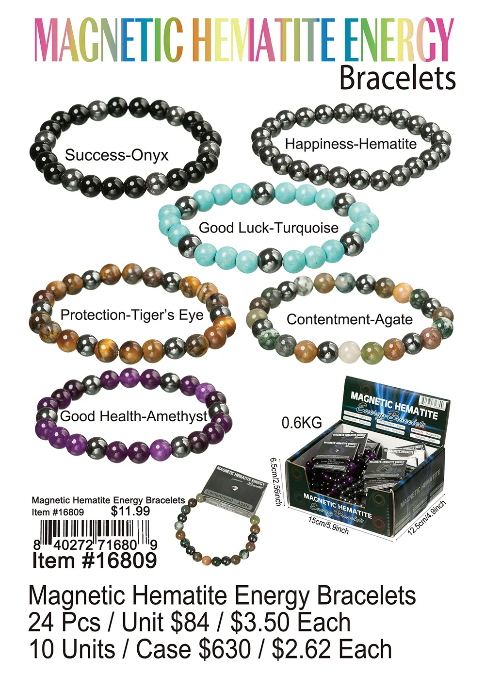 Magnetic Hematite Energy Bracelets